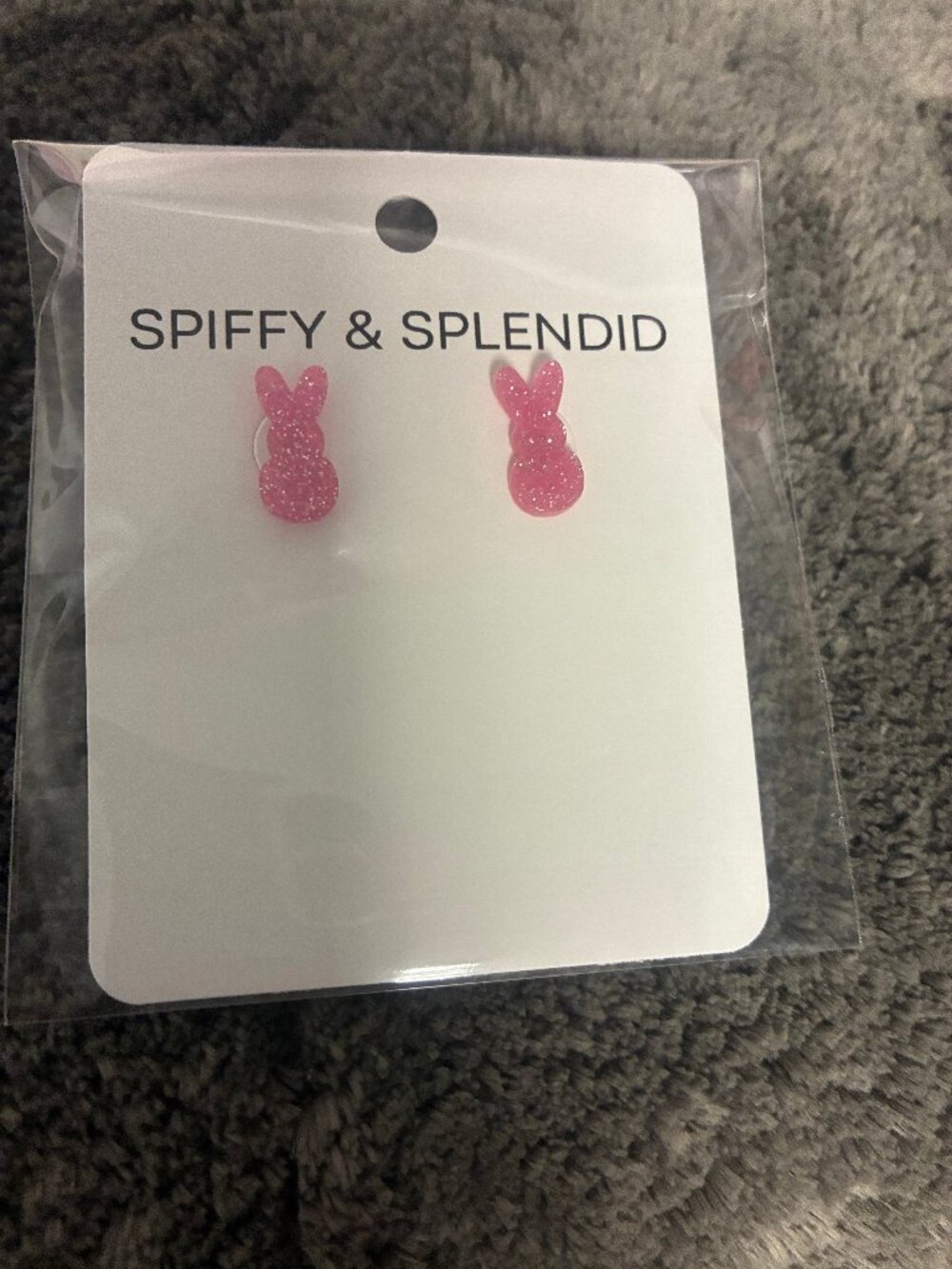 Spiffy and Splendid Pink Bunny Earrings
